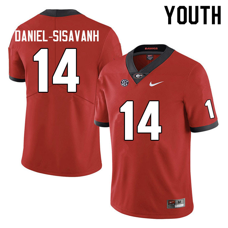 Youth #14 David Daniel-Sisavanh Georgia Bulldogs College Football Jerseys Sale-Red Anniversary - Click Image to Close